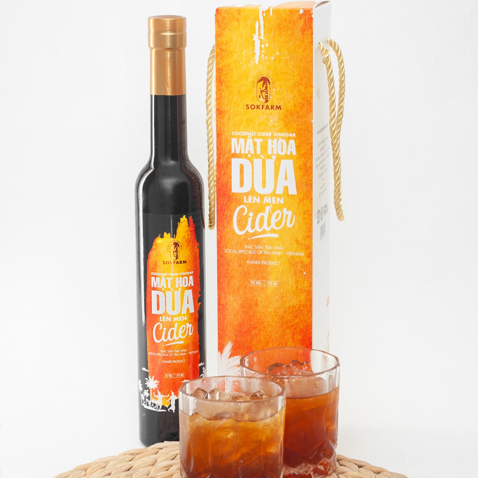 Hộp quà - 2 chai Cider Mật hoa dừa, thức uống lên men dành cho phái đẹp