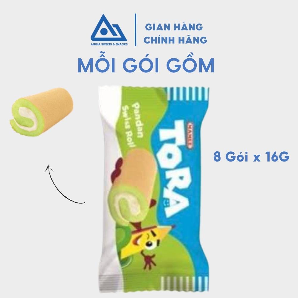 Bánh bông lan cuộn ăn vặt dâu, socola, lá dứa Tora 128 g An Gia Sweets &amp; Snacks