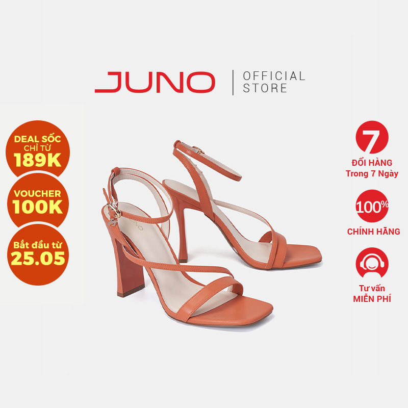 Giày Sandal Nữ 11cm Thời Trang JUNO Phối Khoá Trang Trí SD11015