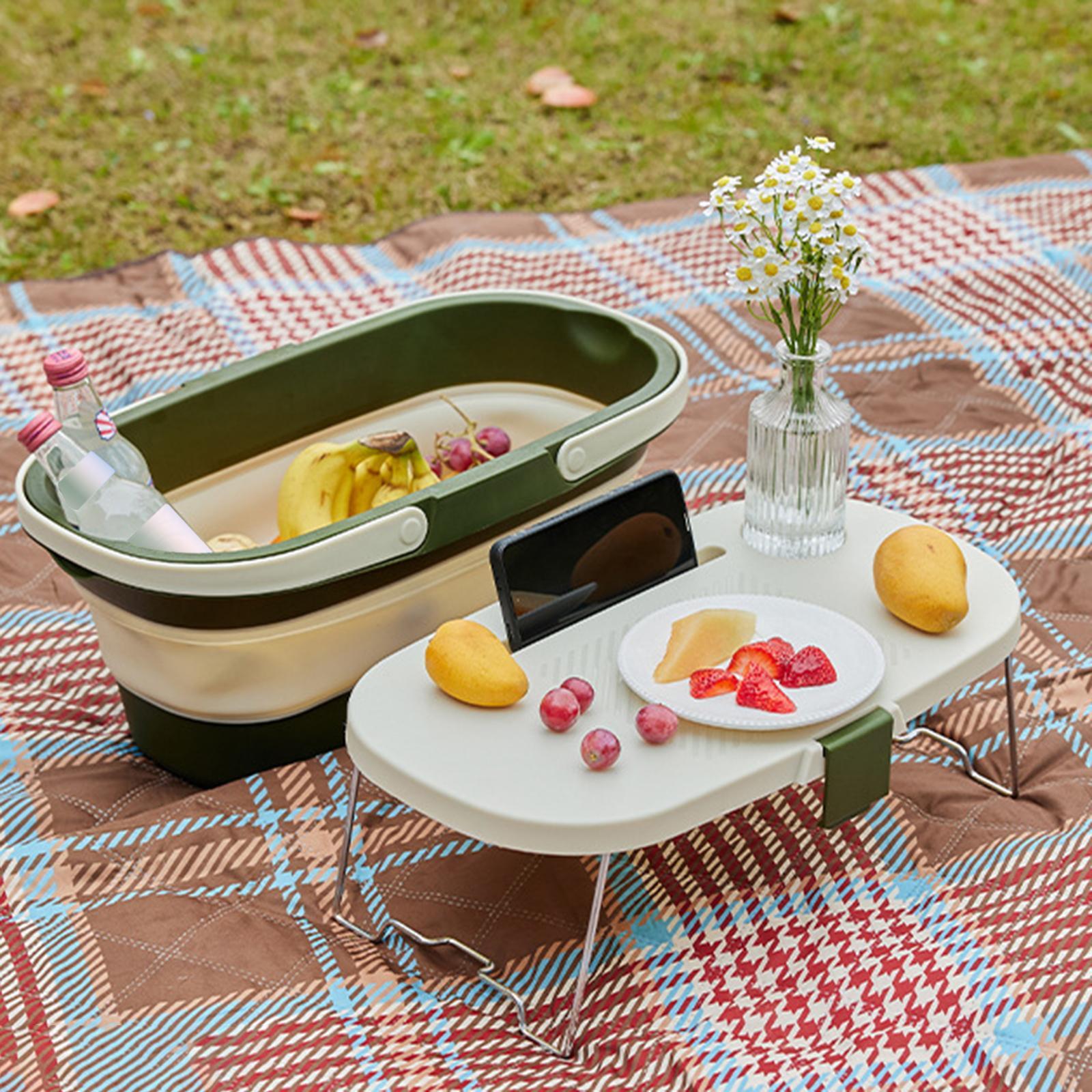 Collapsible Picnic Basket Large Capacity Storage Box Portable Storage Basket