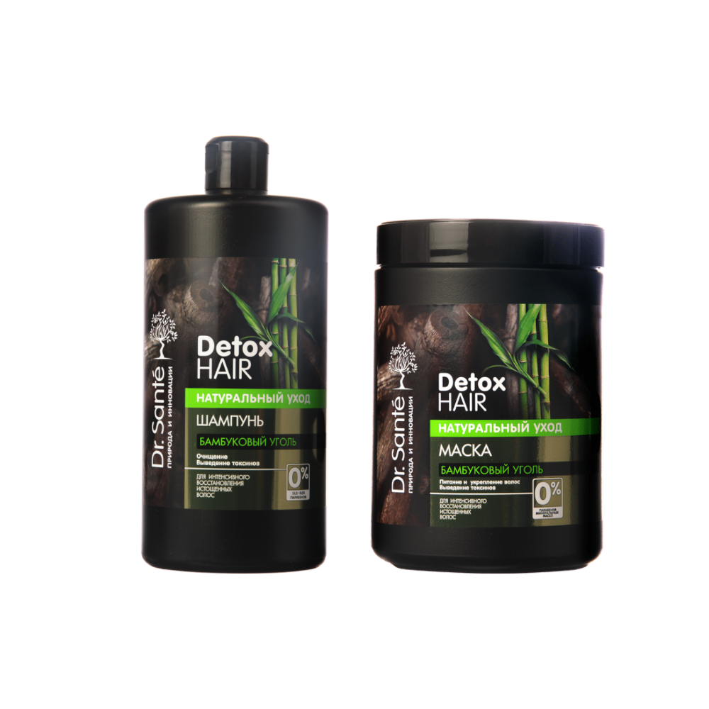 Bộ gội ủ Dr. Sante Detox Hair giúp làm sạch, mềm mượt tóc 2000 ml