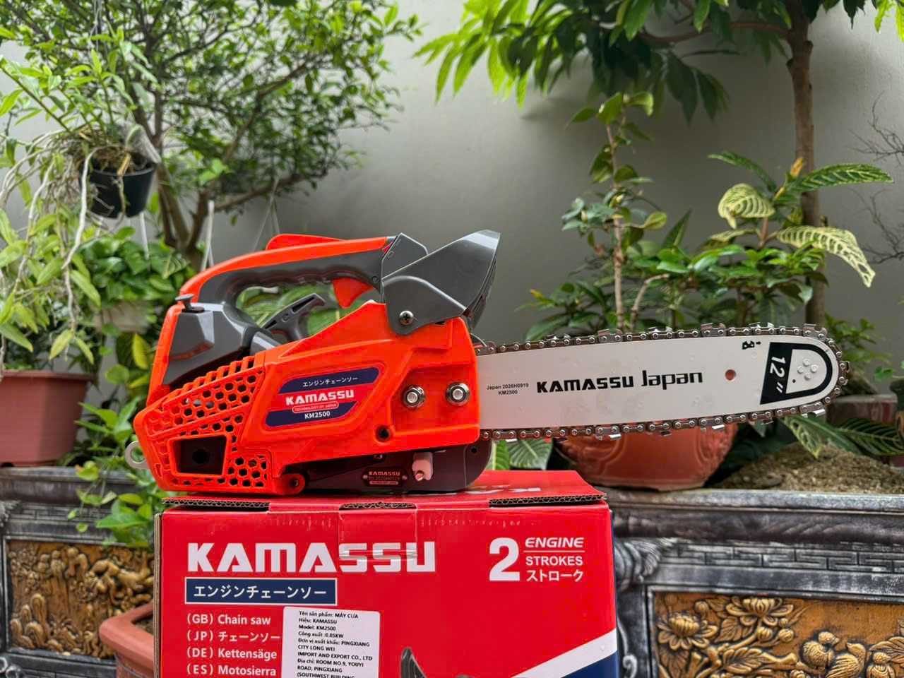 Máy Cưa Xăng 12 Inch Kamassu - Máy cưa cụt mini - KM2500 - Công Suất 900W - Động Cơ 2 Thì 25.4cc - Sử Dụng Xăng Pha Nhớt