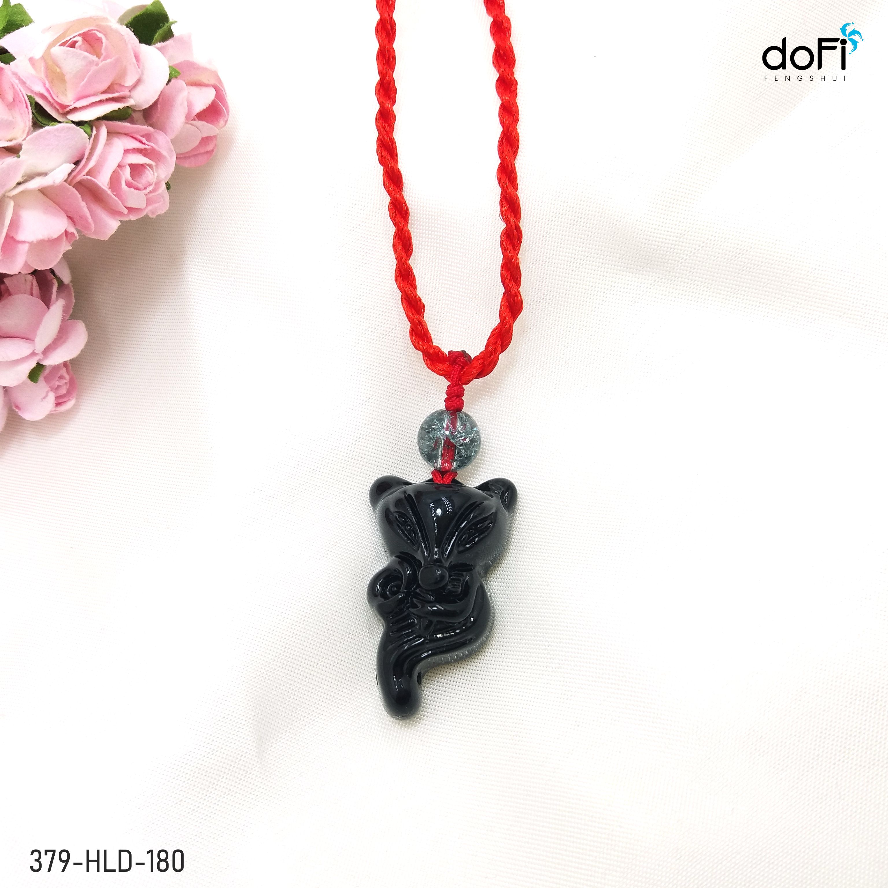 MẶT DÂY HỒ LY DÁNG ÔM HOA HỒNG ĐÁ ĐEN
