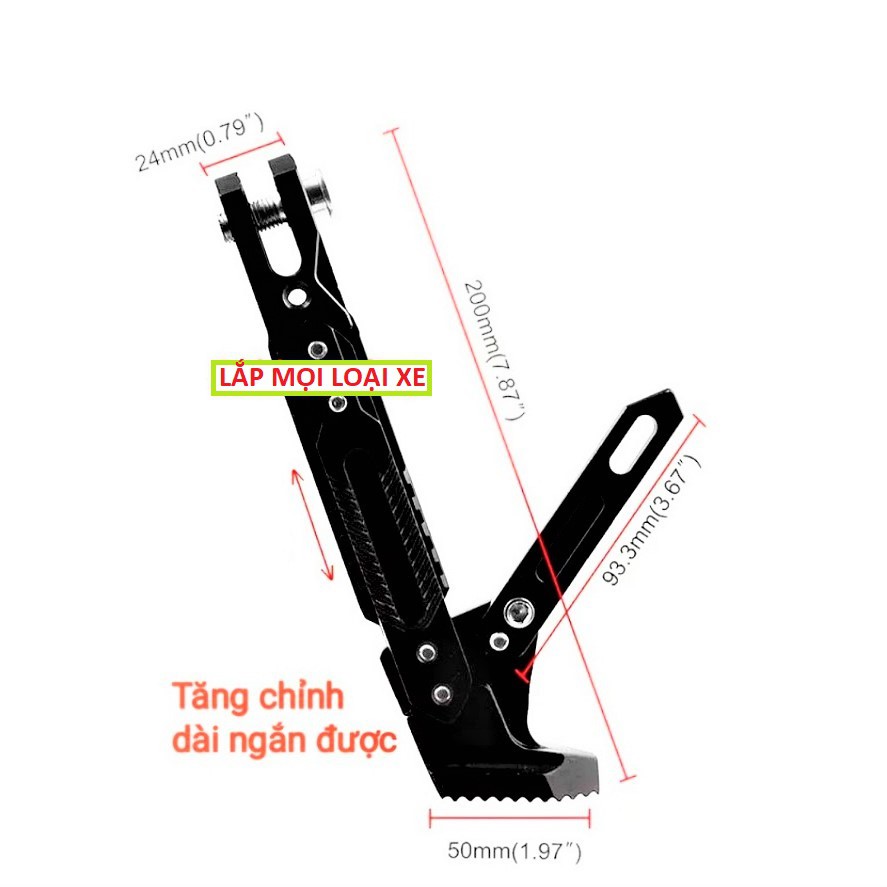 Chân chống xe máy tăng chỉnh dài ngắn các các loại xe hàng hợp kim dày đẹp loại tốt