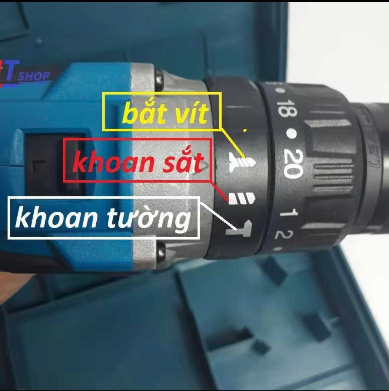 Thân máy khoan pin MA.Kl.TA 199V không chổi than - Động Cơ Từ 3 chức năng có búa