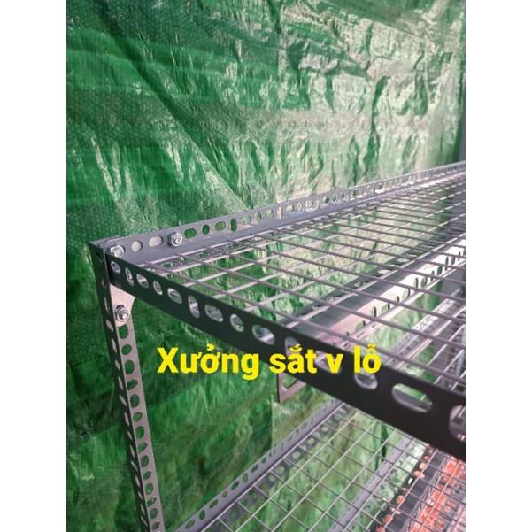 Kệ sắt v lỗ ( lưới sắt ô vuông ) Rộng 40cm x Dài 80cm .x (Cao 60 -80-1M-1,2M-1,5M) Nhiều tầng