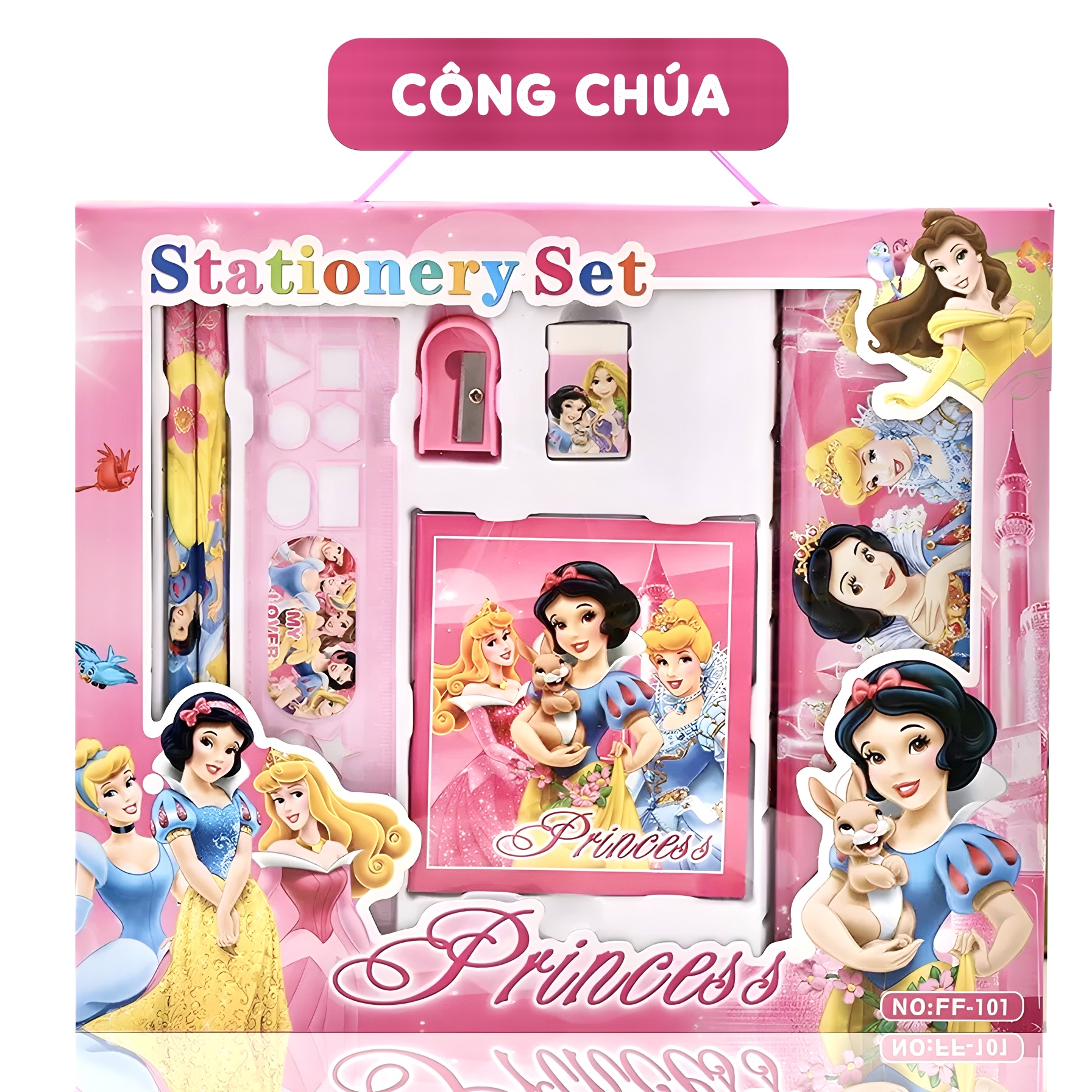 BỘ DỤNG CỤ HỌC TẬP 8 MÓN VỚI NHIỀU NHÂN VẬT HOẠT HÌNH TUỔI THƠ