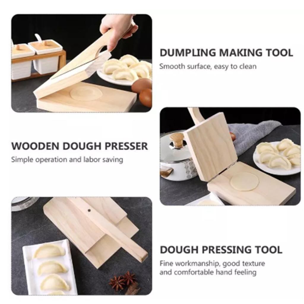 Wooden  Press Dumpling Skin Presser  Pastry Maker Pressing Tool