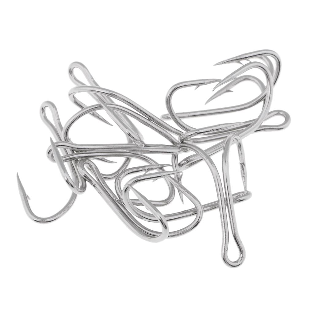 10pcs High Carbon Steel Fishhook Fishing Double Hooks Dual Fish Hooks 28-#