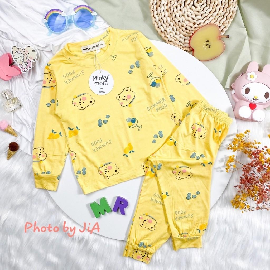 Bộ Thu Đông Cho Bé Bộ Minky Mom Dài Tay Cho Bé Trai Bé Gái Chất Cotton Cao Cấp Siêu Co Giãn Thấm Hút Mồ Hôi Tốt