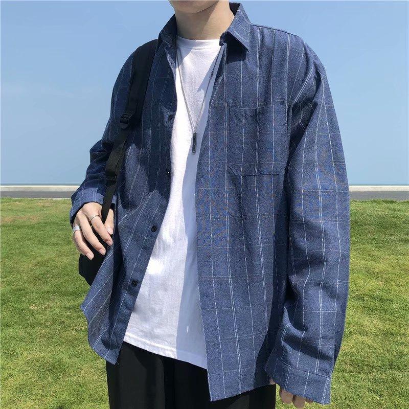 Áo Sơ Mi Dài Tay Thời Trang Hàn Quốc Cho Nam Cỡ S-3Xl
