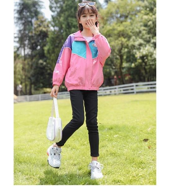 AK64 Size120-170 Áo khoác gió bé gái-chất gió đẹp mịn Thời trang trẻ Em hàng quảng châu