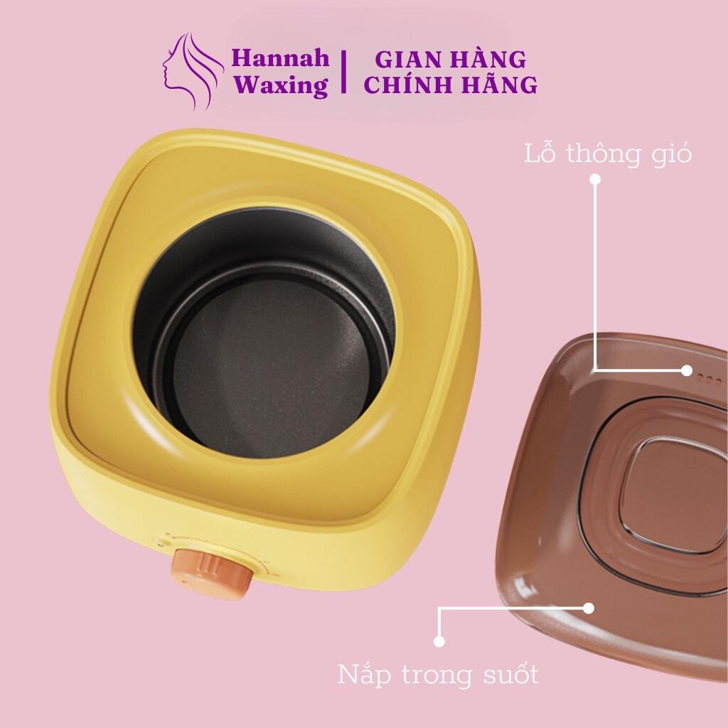 [CHE TÊN] Combo 100gr Sáp Sữa Dừa Premium+Nồi Nấu Sáp Wax Lông Chống Dính Thế Hệ Mới HANNAH WAXING Tặng Que