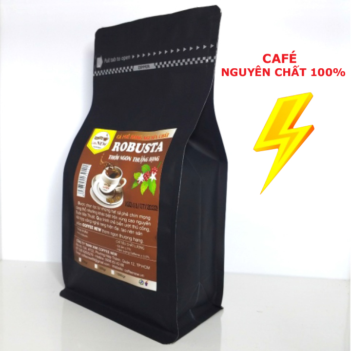 Cà Phê ROBUSTA - Rang Mộc Nguyên Chất (Gói 500gr) - Dạng Xay Pha Phin - Coffee New