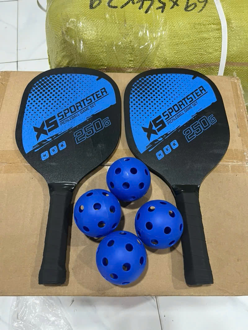 Bộ 2 Vợt Pickleball Sợi Cao Cấp + Kèm Túi Chống Sốc Và 4 Bóng
