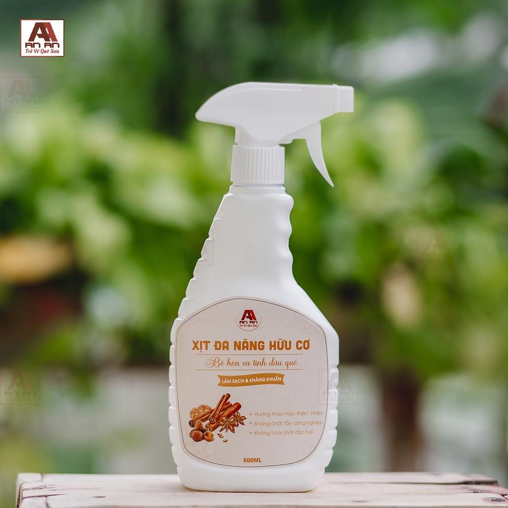 Tẩy đa năng hữu cơ An An hương quế, lau bếp, lau kính, tẩy vết uế 500ml