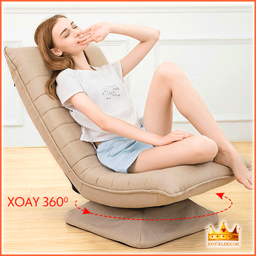 Ghế Xoay Thư Giãn ROYALDECORHN Xoay 360 độ - Ghế Mặt Trăng Có Thể Gập Được Lưng - Nội Thất Phòng Khách, Phòng Ngủ