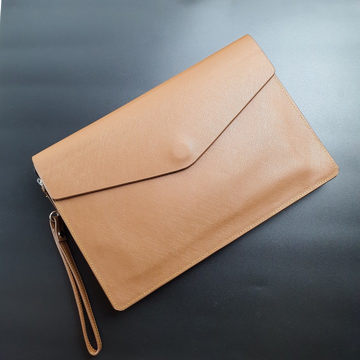 [Da thật] Clutch cầm tay nam da bò thật CL123LS (Vàng bò/ Nâu tím) - 100% da bò thật, BH 3 năm