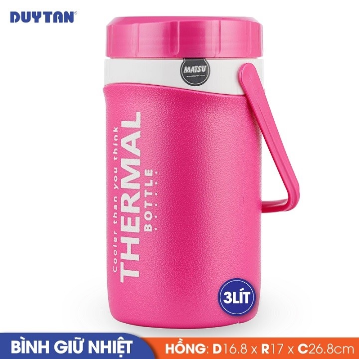 Bình giữ nhiệt nhựa Duy Tân Matsu 3 lít (16.8 x 17 x 26.8 cm) - 35339 - Giao màu ngẫu nhiên - Hàng chính hãng