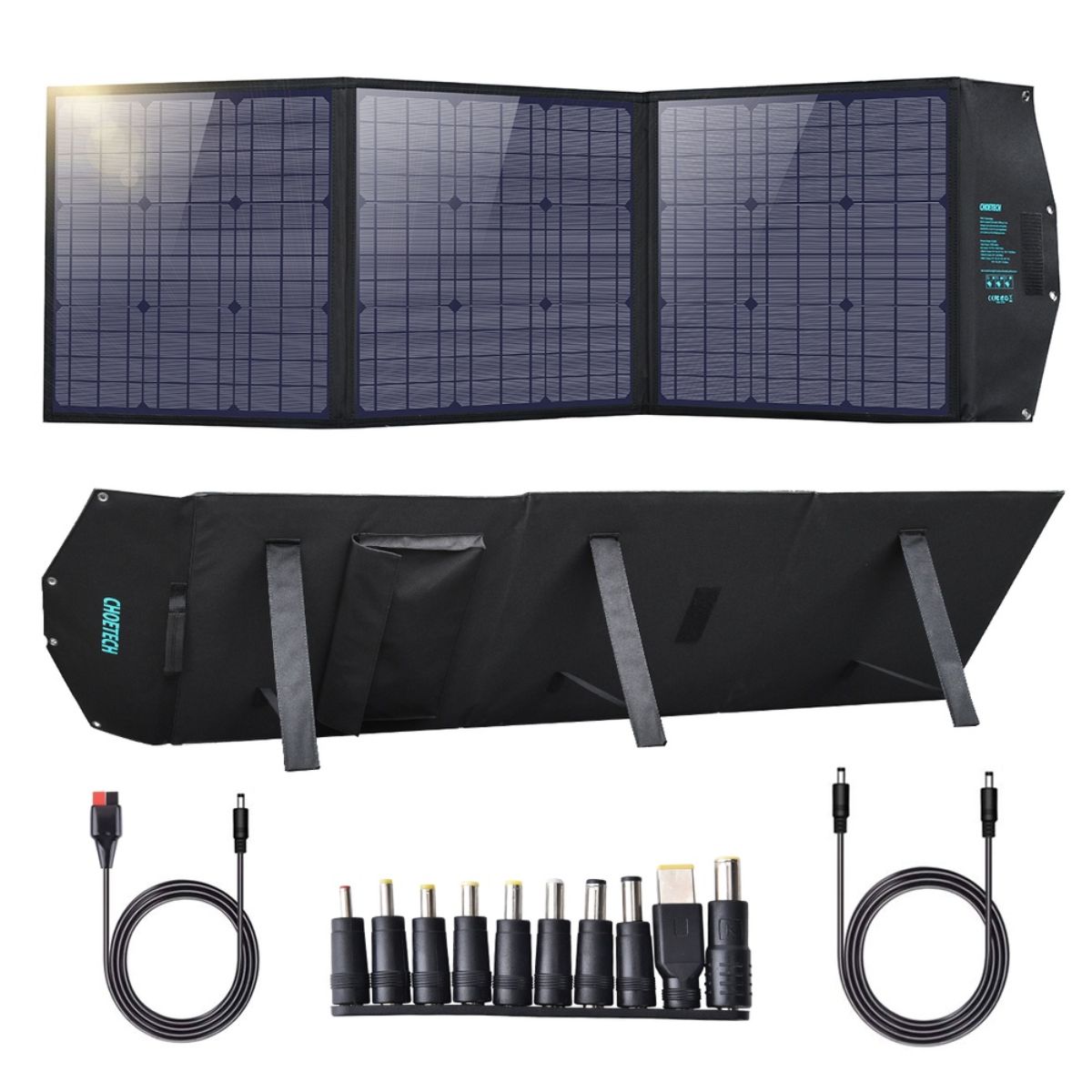Bộ sạc năng lượng mặt trời di động 120w CHOETECH SC008 có thể gấp gọn (Hàng chính hãng)