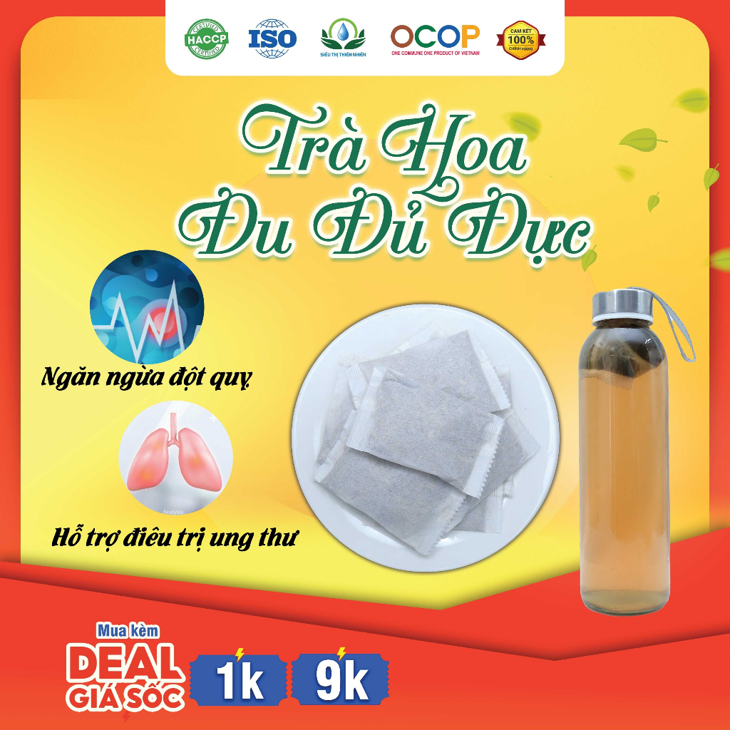 Trà Hoa Đu Đủ Đực Hộp 30 Túi Lọc Kích Thích Tiêu Hóa, Khỏi Viêm Họng Của Siêu Thị Thiên Nhiên