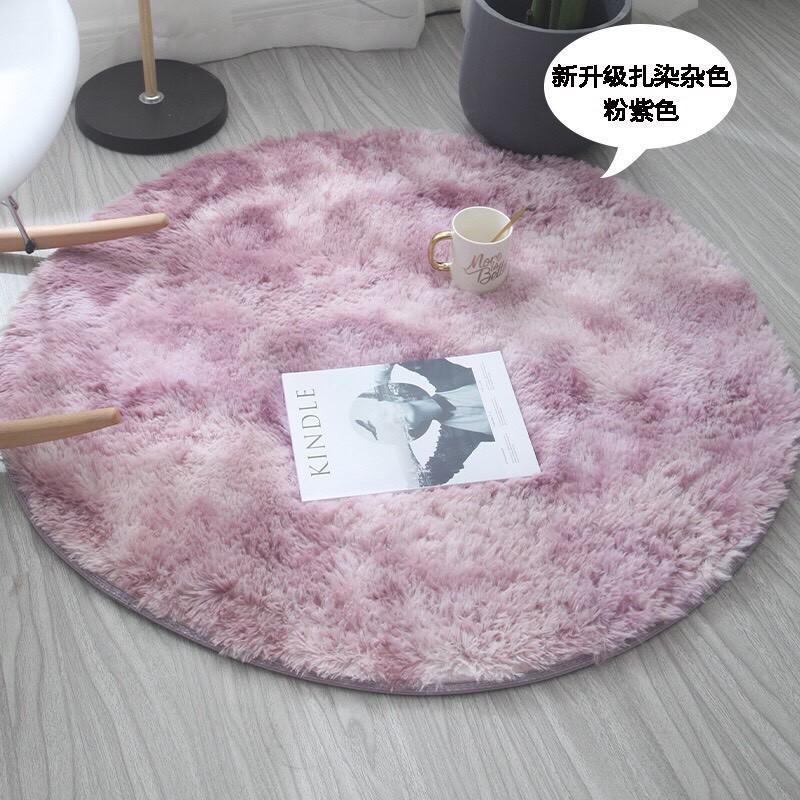 Thảm loang lông tròn trang trí phòng khách hoặc chụp mẫu decor đường kính 1m