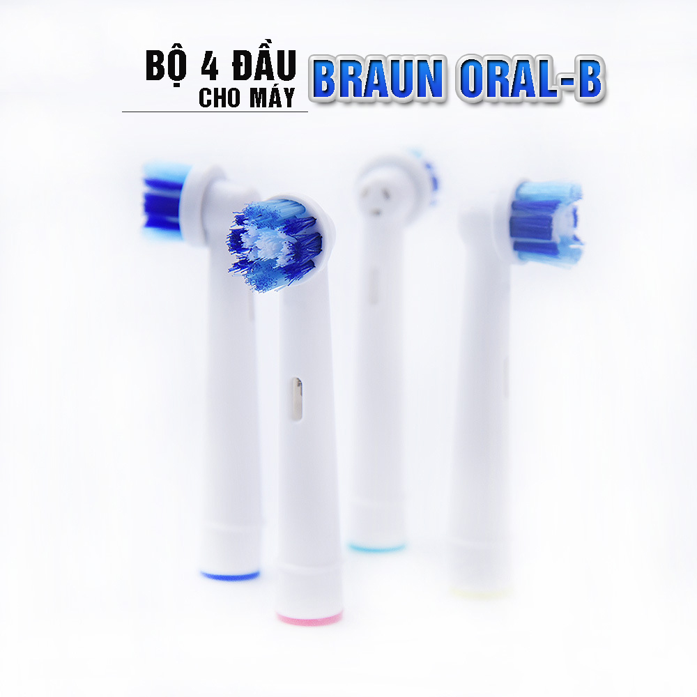 Set Bộ 4 Đầu Bàn Chải Đánh Răng Điện Minh House Cho Máy Oral B, Lông Mềm, nhiều mã