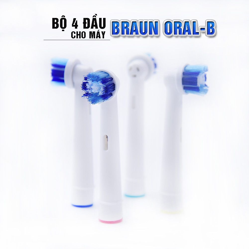 Cho máy Oral B Braun, bộ 4 Đầu Bàn Chải đánh răng điện thay thế MIHOCO EB20-P New  , làm sạch mảng bám, chăm sóc nướu