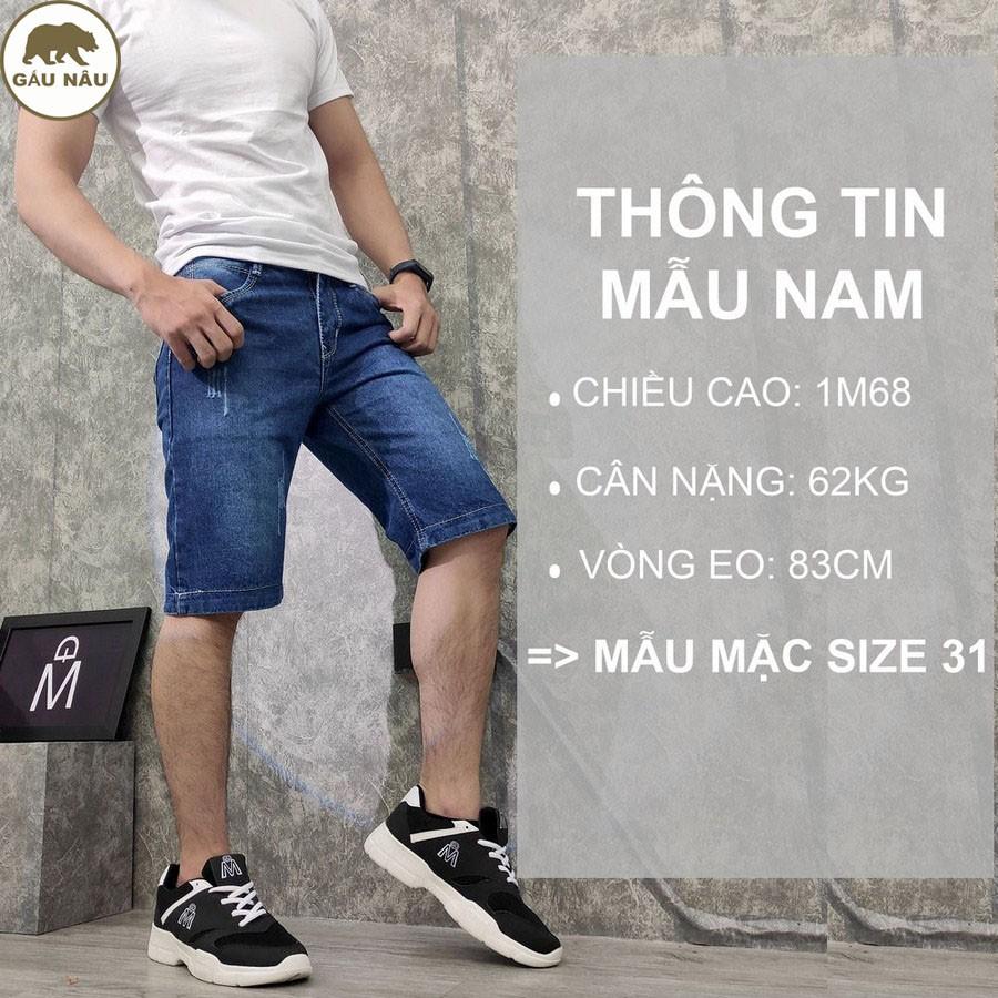 Quần short jean nam GN413 màu chuẩn đẹp Gấu Nâu