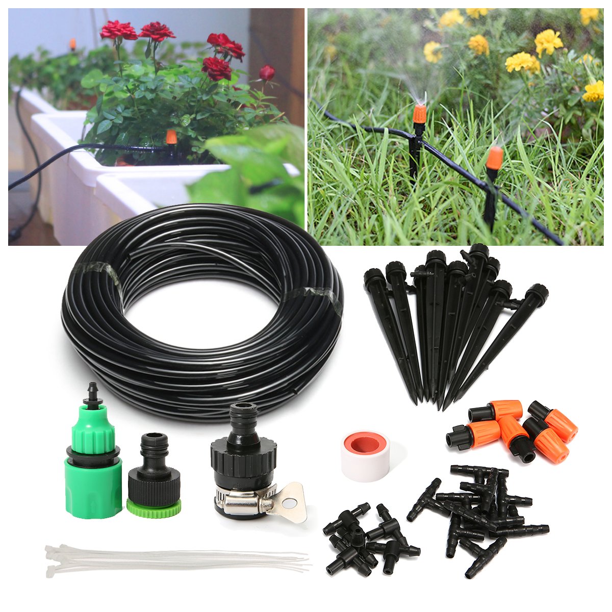 Bộ KIT Tưới Cây Phun Sương, Nhỏ Giọt 2 Trong 1 Cao Cấp AZONE