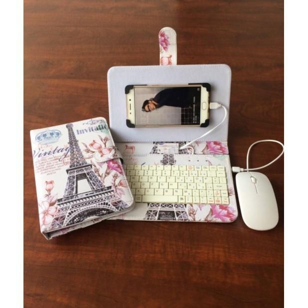 Bao da bàn phím cao cấp kèm chuột chơi được game dùng cho mọi điện thoại-giá gốc