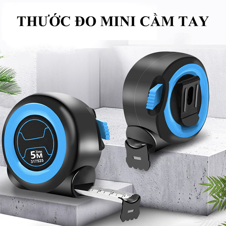 Thước cuộn thép mini Zoyi cao cấp loại 5m/3m bản rộng 19mm chất liệu nhựa ABG và cao su chống va đập