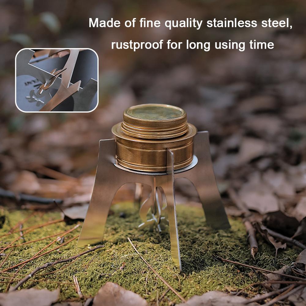 ISE MOUNT Portable Alcohol Stoves Stand Outdoor Camping Pincnic BBQ Cookware Accessory Stainless Steel Lightweight Alcohol Furnace Bracket
