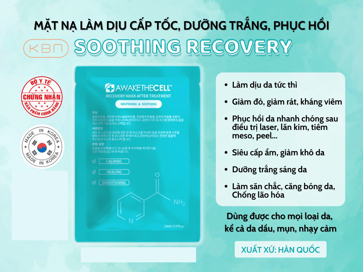 100, 50 Miếng Mặt Nạ Làm Dịu Da SOOTHING Awakethe Cell Hàn Quốc - Phục Hồi, Làm Dịu (Chính Hãng)