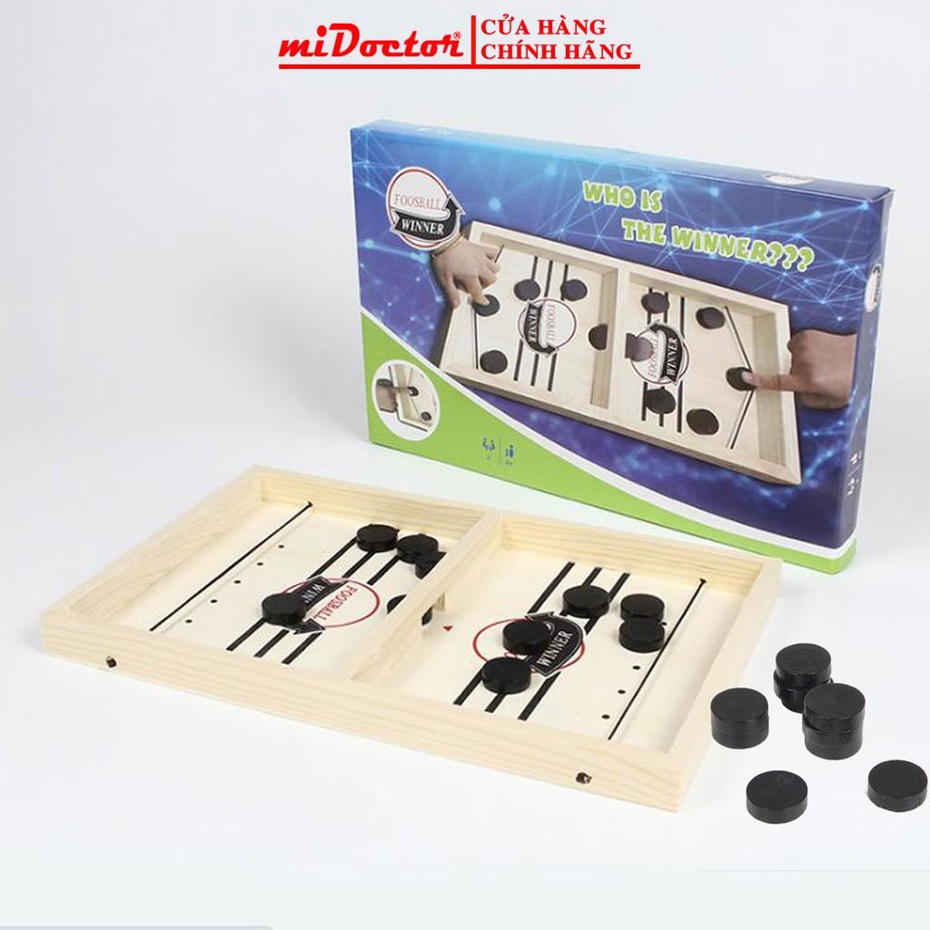 Bộ Cờ Búng Gỗ Bàn Đấu Ice Hockey - Chọn Size - Foosball Winner, Sling Puck - Bắn Bi Xuyên Lỗ Chính Hãng miDoctor