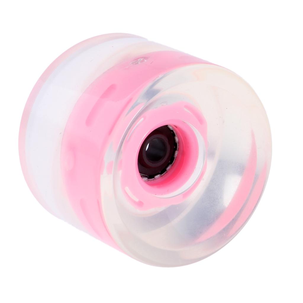 2x4pcs 70mm Light Up Skateboard Longboard Wheels Glow at Night 78A Pink