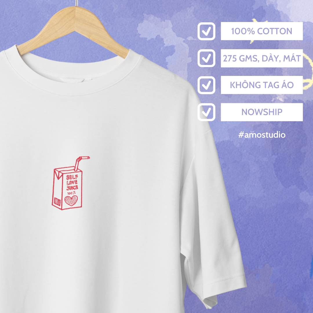 Áo thun thêu unisex | Couple - Custom - Chất Liệu Cotton khô 100%, 2 chiều - Form rộng