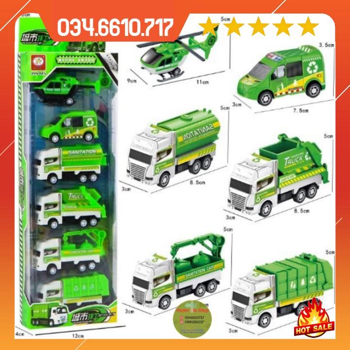 Set 6 ô tô và máy mô hình công trình xây dựng cho bé, đồ chơi cho bé thoả sức sáng tạo