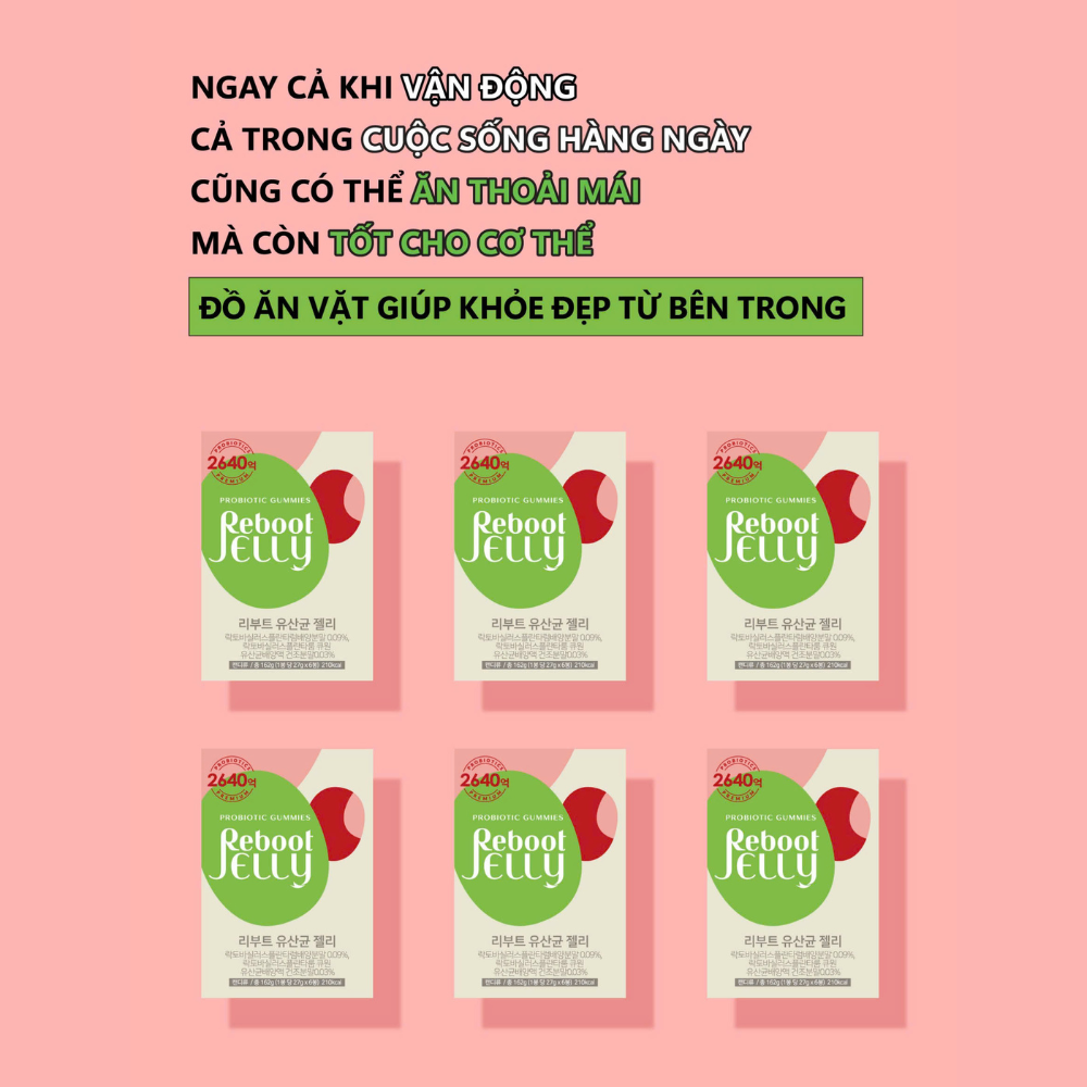 [REBOOT]  KẸO DẺO 44 TỶ LỢI KHUẨN REEBOT JELLY (PROBIOTIC GUMMIES REBOOT JELLY) 27G/GÓI