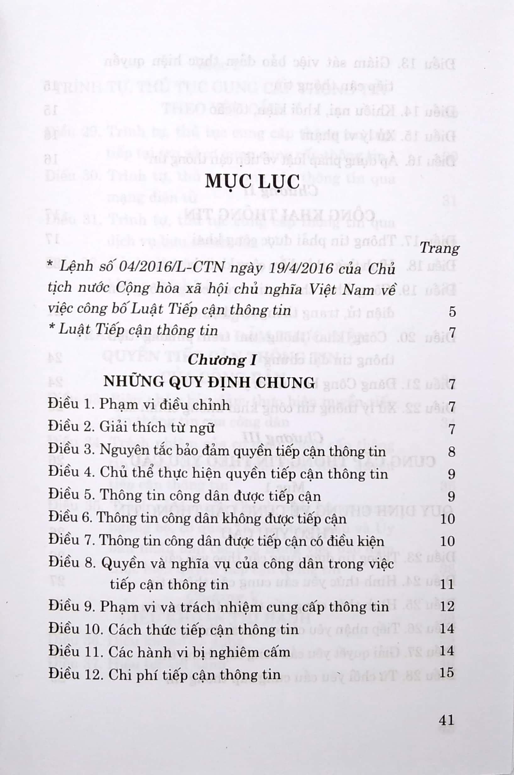 Luật Tiếp Cận Thông Tin