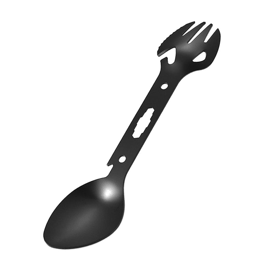 Multi-purpose Spork Camping Fork Spoon Bottle Beer Can Opener Outdoor Tableware