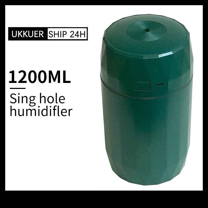 Mới Nhất 1200ML Điện Máy Khuếch Tán Tinh Dầu Phun Sương Tạo Ẩm Không Khí Siêu Âm Thanh Mát Phun Sương Tạo Phun Sương Tạo Ẩm Hình Ếch Con LED Máy Khuếch Tán Tinh Dầu 2 Lỗ xịt