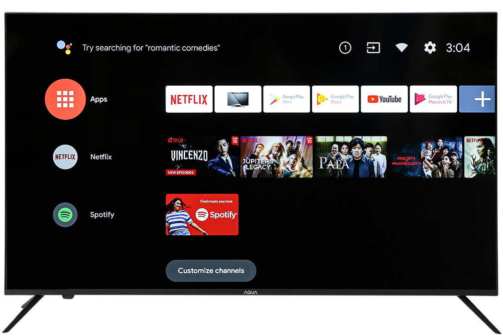 Android Tivi Aqua 4K 55 inch LE55AQT6600UG - Hàng Chính Hãng - Chỉ Giao Hà Nội