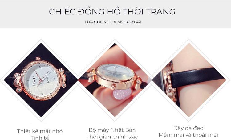 Chiếc đồng hồ thời trang nữ chính hãng Hloios, phiên bản nhỏ cực xinh, tặng vòng tay Titan - Hàng nhập khẩu