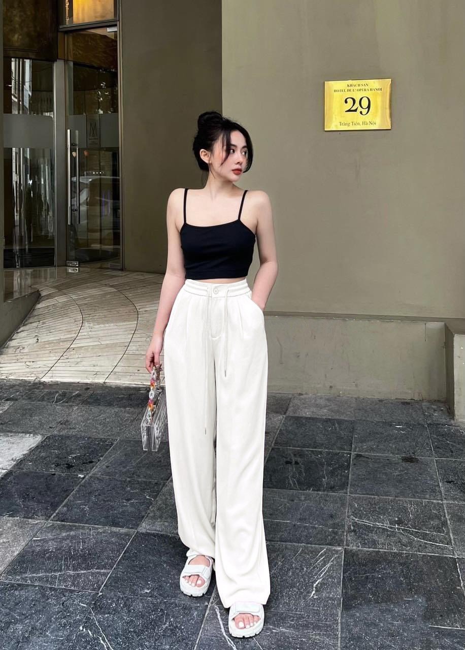Quần ống suông chun thun mẫu mới