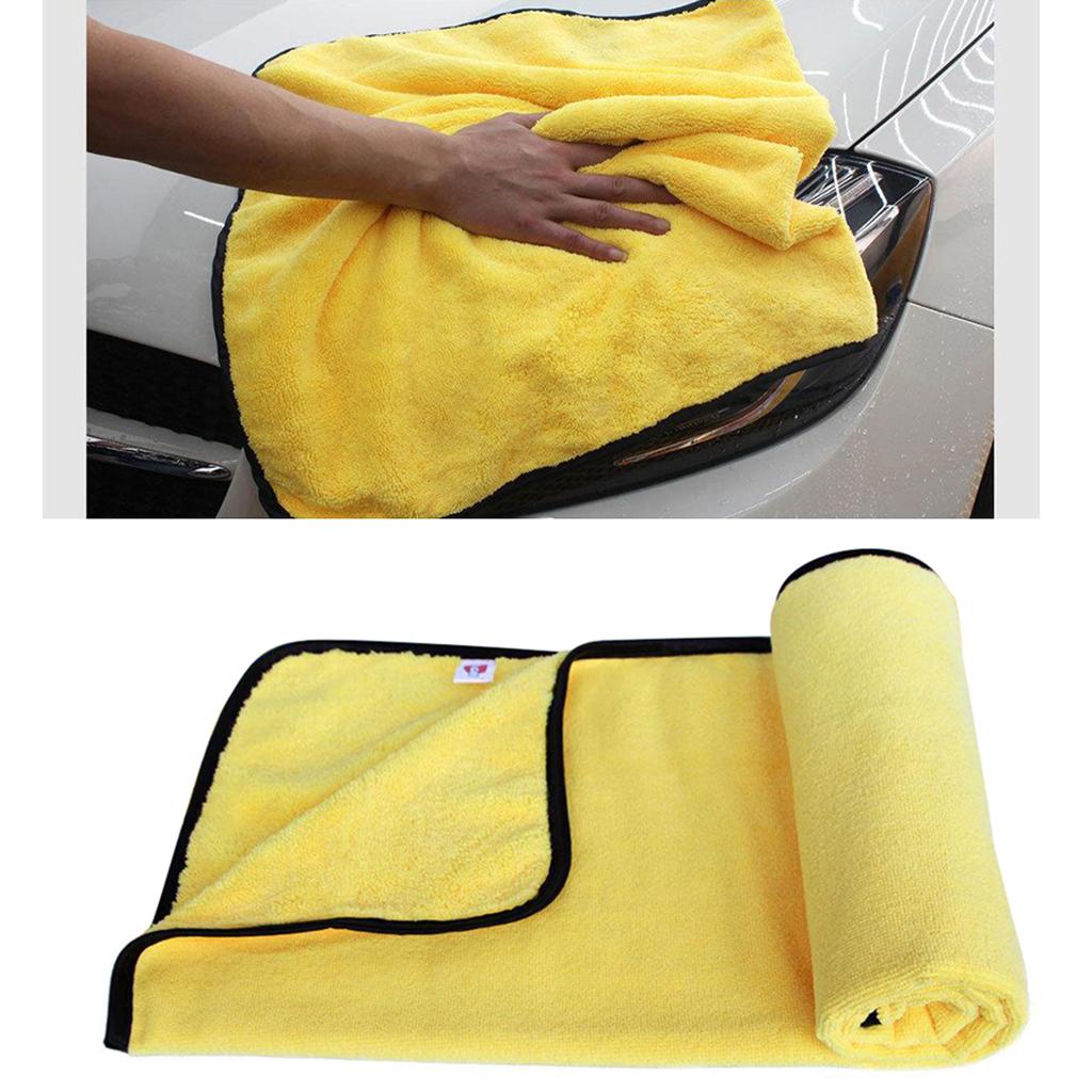 Microfiber Car Wash Towel Window Floor Drying Cloth Soft Household Yellow