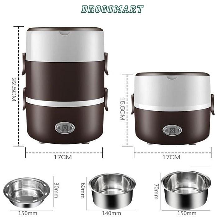 Hộp Đựng Cơm Hâm Nóng Cắm Điện 3 Tầng, Cặp Lồng Cơm Giữ Nhiệt, Hâm Nóng Thức Ăn, Lõi Inox Cao Cấp
