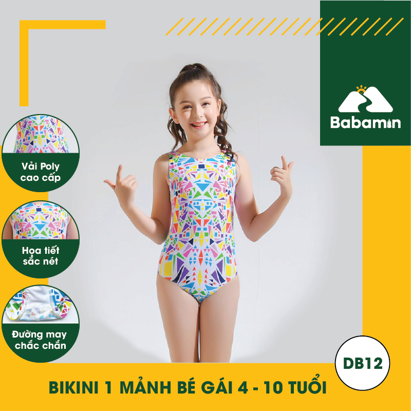 Đồ Bơi Bikini 1 Mảnh Cho Bé Gái Từ 4 - 10 Tuổi Cao Cấp - Babamin – DB12