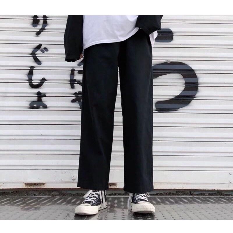 Quần Kaki Ống Rộng Dáng Suông Kaki Nam Nữ Ulzzang