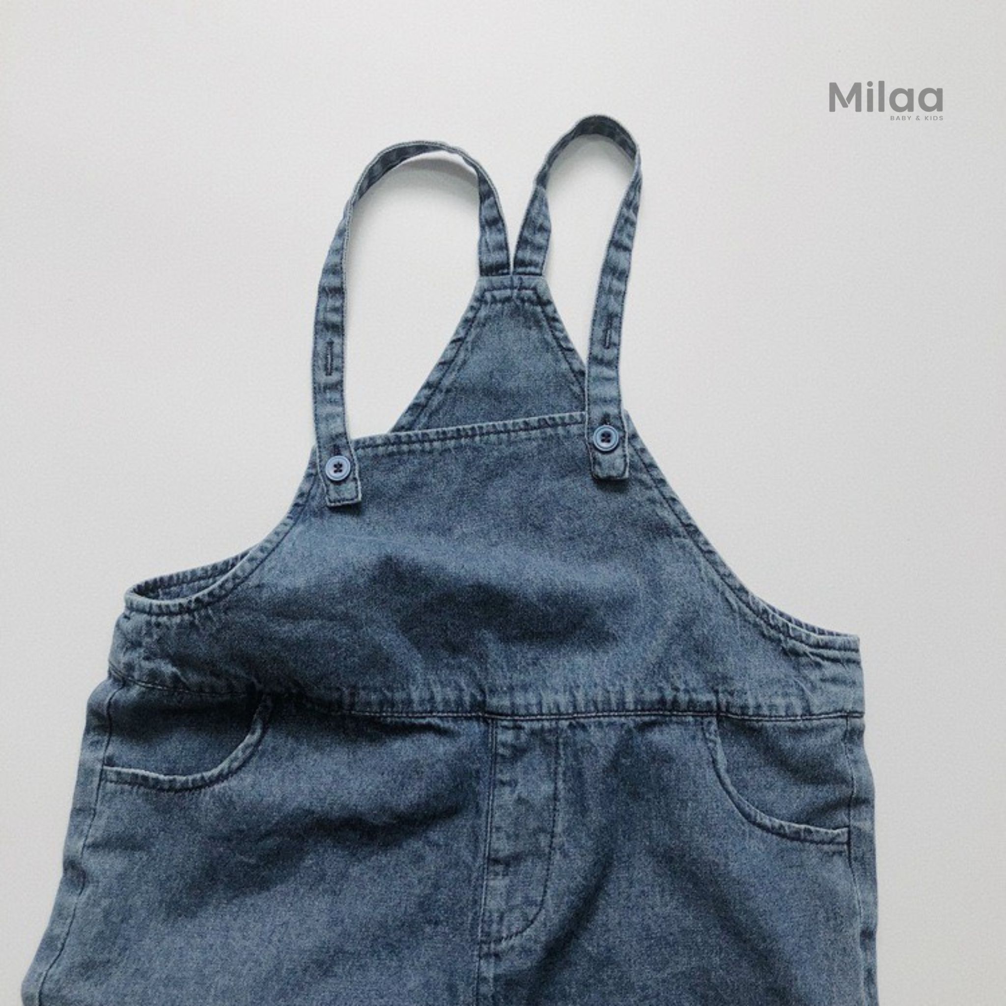 Yếm Denim Cao Cấp Phong Cách Unisex Cho Bé Trai Bé Gái MiLaa Kids